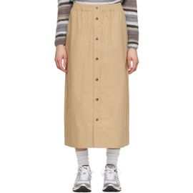 A.P.C. A.P.C. Beige Organic Cotton Midi Skirt