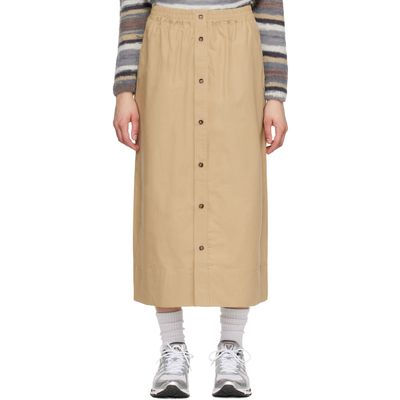 A.P.C. A.P.C. Beige Organic Cotton Midi Skirt