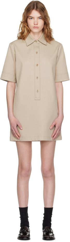 A.P.C. A.P.C. Beige Poly Mini Dress