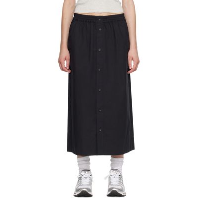 A.P.C. A.P.C. Black Organic Cotton Midi Skirt