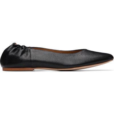 A.P.C. A.P.C. Black Square-Toe Leather Ballerina Flats