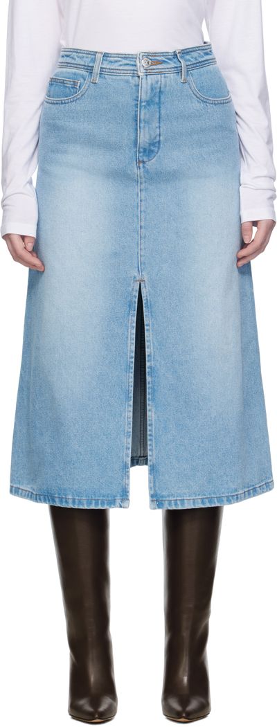 A.P.C. A.P.C. Blue Georgia Denim Midi Skirt
