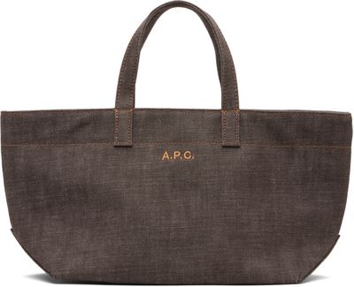 A.P.C. A.P.C. Brown 'Le Drummer' Toile Small Tote