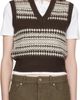 A.P.C. A.P.C. Brown Wool Sweater Vest - 1
