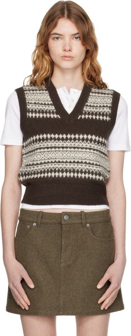 A.P.C. A.P.C. Brown Wool Sweater Vest