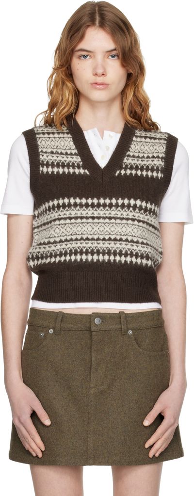 A.P.C. A.P.C. Brown Wool Sweater Vest