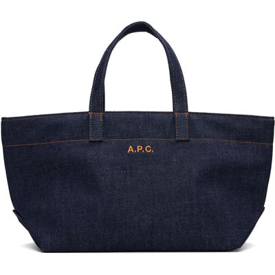 A.P.C. A.P.C. Navy Drummer Toile Small Tote