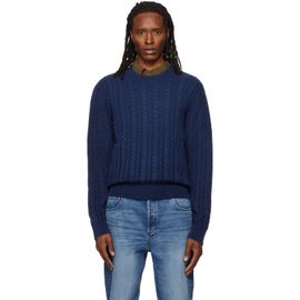 A.P.C. A.P.C. Navy Oversized Cable-Knit Sweater