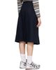 A.P.C. A.P.C. Navy Pleated Midi Skirt - 3