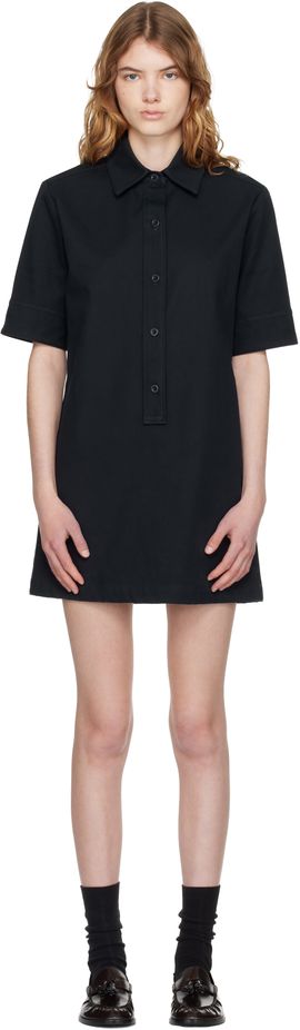 A.P.C. A.P.C. Navy Poly Mini Dress