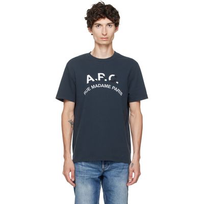 A.P.C. A.P.C. Navy Vintage-Effect T-shirt