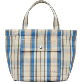 A.P.C. A.P.C. Off-White & Blue Jade Tote