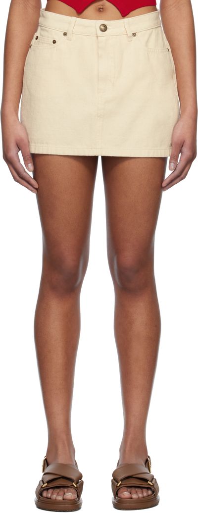 A.P.C. A.P.C. Off-White Mini-Jupe Denim Miniskirt