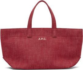 A.P.C. A.P.C. Red 'Le Drummer' Toile Small Tote