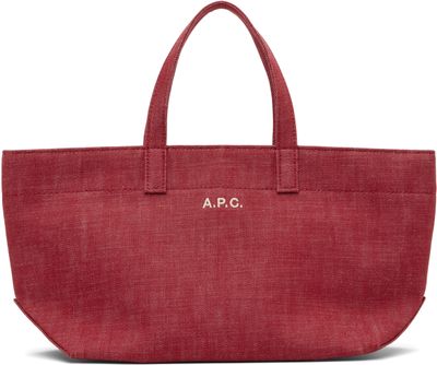 A.P.C. A.P.C. Red 'Le Drummer' Toile Small Tote