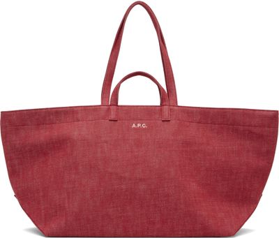 A.P.C. A.P.C. Red 'Le Drummer' Toile Tote