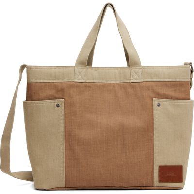 A.P.C. A.P.C. Tan & Beige Jardin Tote