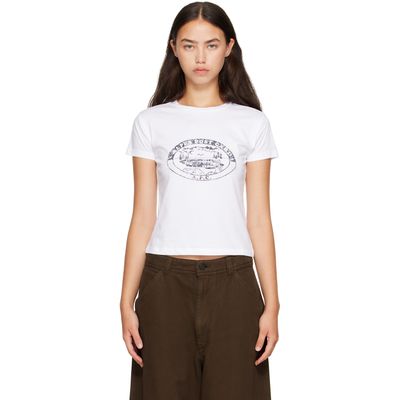 A.P.C. A.P.C. White Vintage-Effect Camping Logo T-shirt