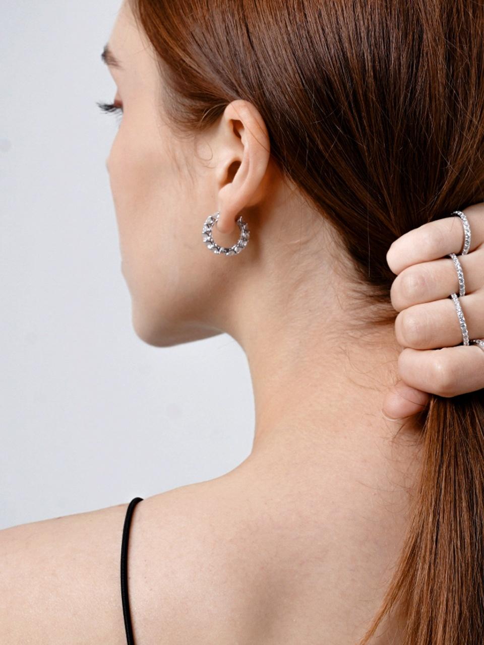 aphrose 20mm Sterling Silver Cubic Zirconia Hoop Earrings