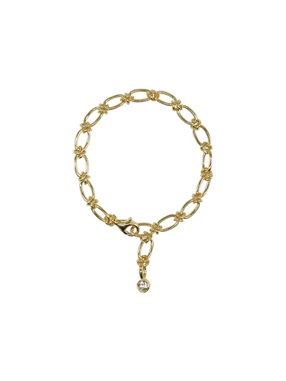 aphrose Handmade Austrian Birthstone Chain Bracelet [Gold]