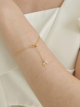 aphrose Square Cubic Two-tone Slide Bracelet