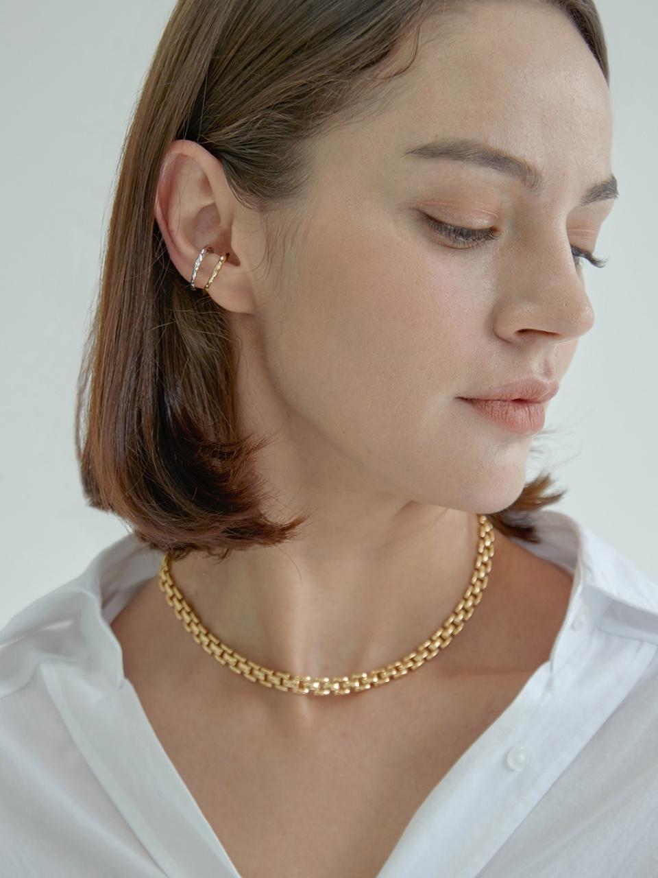 aphrose Sterling Silver Adjustable Irregular Ear Cuff