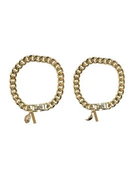 aphrose Sterling Silver Chain Face Pendant Bracelet [Gold]