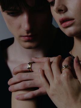 aphrose Two-Tone Celestial Sterling Silver Ring [Gold]