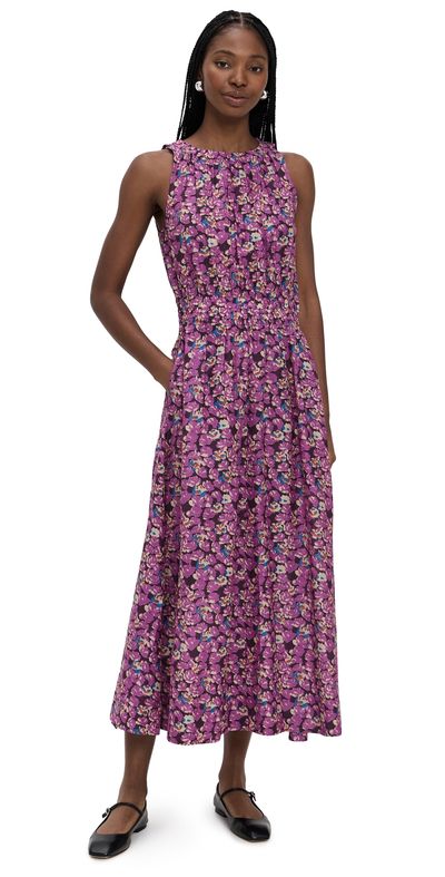 apiece apart pink dress Apiece Apart Mirada Short Sleeve Maxi Dress - Pink Burst Floral