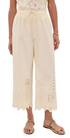 Apiece Apart Apiece Apart Embroidered Kari Pull On Pants Ecru