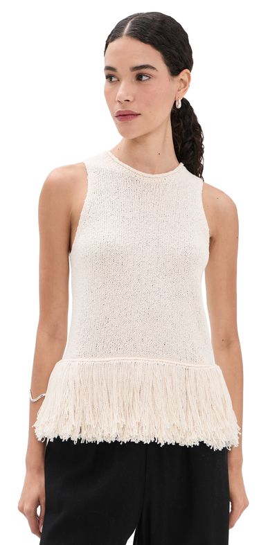Apiece Apart Apiece Apart Maeve Knit Fringe Tank Ivory
