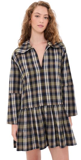 Apiece Apart Apiece Apart Romana Mini Dress Basket Weave Plaid