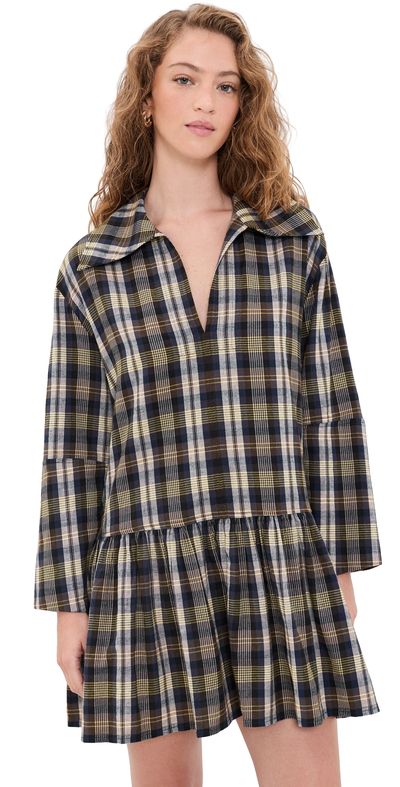 Apiece Apart Apiece Apart Romana Mini Dress Basket Weave Plaid