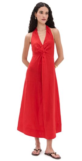 Apiece Apart Apiece Apart Salome Halter Maxi Dress Red