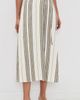 Apiece Apart Apiece Apart Stripe Marsala Wrap Skirt Affogato Stripe - 2