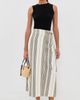 Apiece Apart Apiece Apart Stripe Marsala Wrap Skirt Affogato Stripe - 5