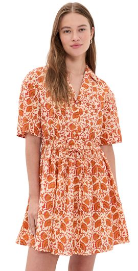 Apiece Apart Apiece Apart Valenti Mini Dress Night Blooms Sorbet