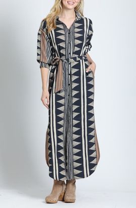 APNY APNY Belted Puff Sleeve Maxi Dress