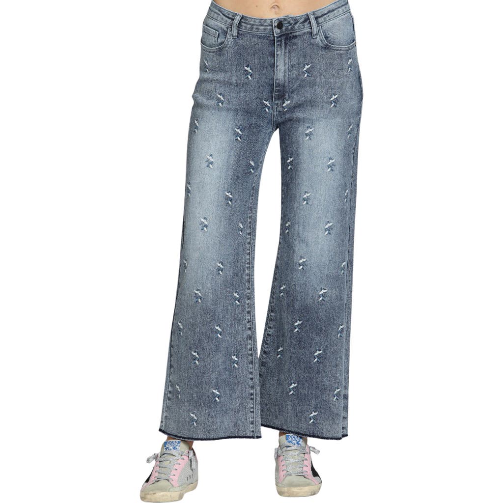 APNY APNY Embroidered Wide Leg Jeans