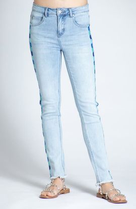 APNY APNY Emma Embroidered Frayed Skinny Jeans