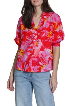 APNY APNY Floral Blouson Sleeve Button-Up Shirt