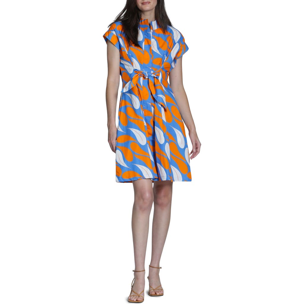 APNY APNY Floral Print Belted A-Line Dress