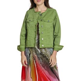 APNY APNY Frayed Collarless Denim Jacket