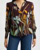 APNY APNY Print Split Neck Top with Smocked Cuffs - 1