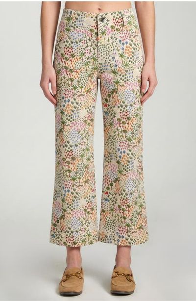 APNY APNY Print Wide Leg Ankle Jeans