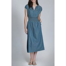 APNY APNY Smocked Waist Denim Midi Dress
