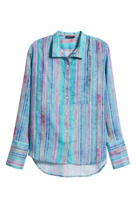 APNY APNY Stripe Linen Button-Up Shirt