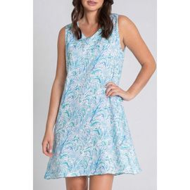 APNY APNY Tropical Palms Linen Shift Dress