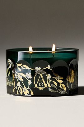 Apothecary 18 by Anthropologie Apothecary 18 Woody Mistletoe & Moss Glass Low Wide Candle