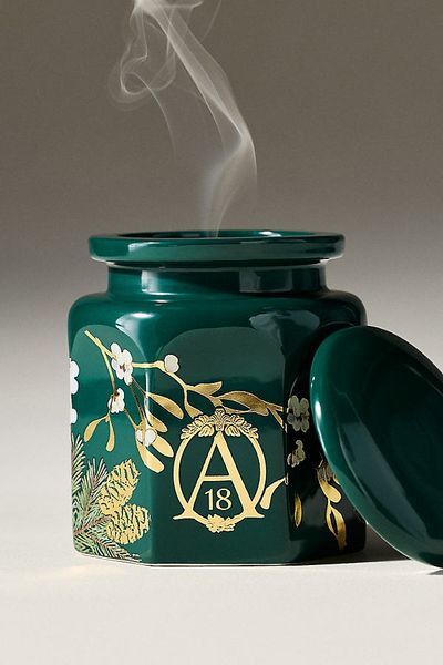 Apothecary 18 by Anthropologie Apothecary 18 Woody Mistletoe & Moss Lidded Ceramic Candle